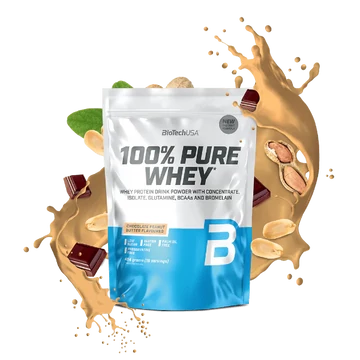 BioTechUSA 100% pure whey tejsavó fehérjepor csoki mogyoróvaj 454 g