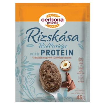Cerbona csokoládés-mogyorós protein rizskása 45 g