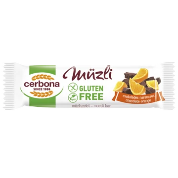 Cerbona Gluténmentes csokoládés-narancsos müzliszelet