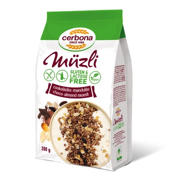 Cerbona gluténmentes csokoládés-mandulás müzli 200 g
