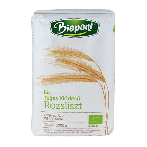 Biopont Bio Teljeskiőrlésű rozsliszt, 1 kg