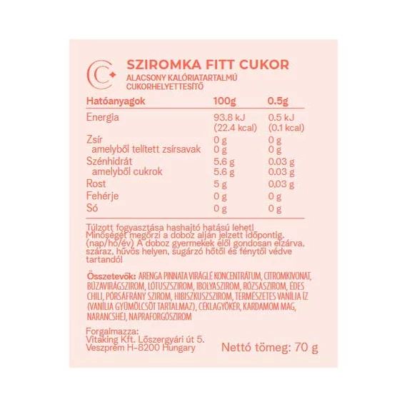 Vitaking fittcukor növényi édesítő 70 g