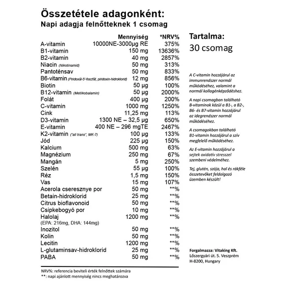 Vitaking multi profi plus vitamincsomag