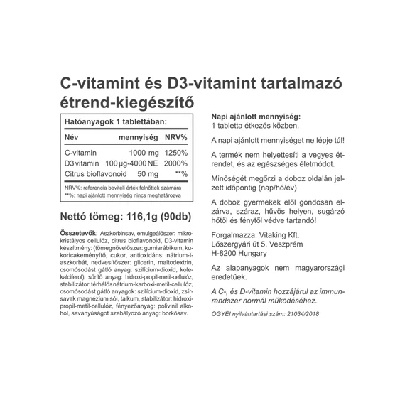 Vitaking C-1000+D-4000 komplex 90 tab.