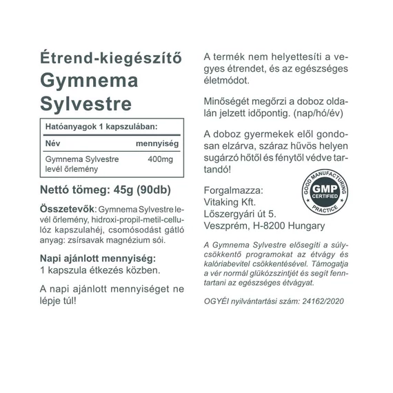 Vitamax gymnema sylvestre 400mg (gurmar) 90 kap.