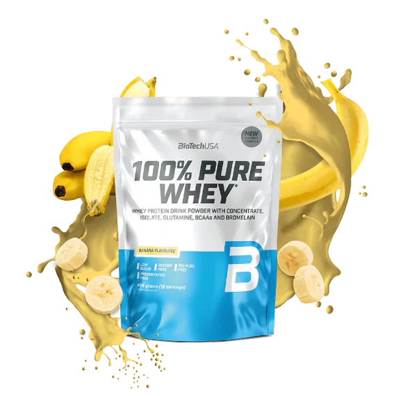 BioTechUSA 100% pure whey tejsavó fehérjepor banán 454 g