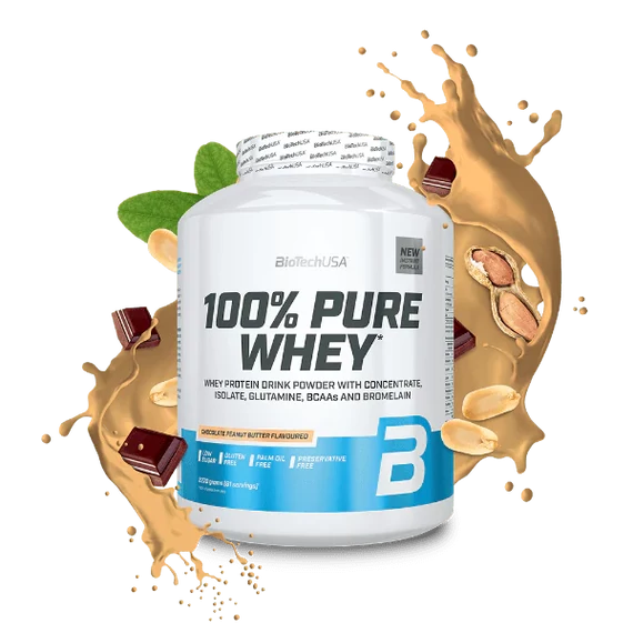 BioTechUSA 100% pure whey tejsavó fehérjepor csokoládé-mogyoróvaj - 2270 g