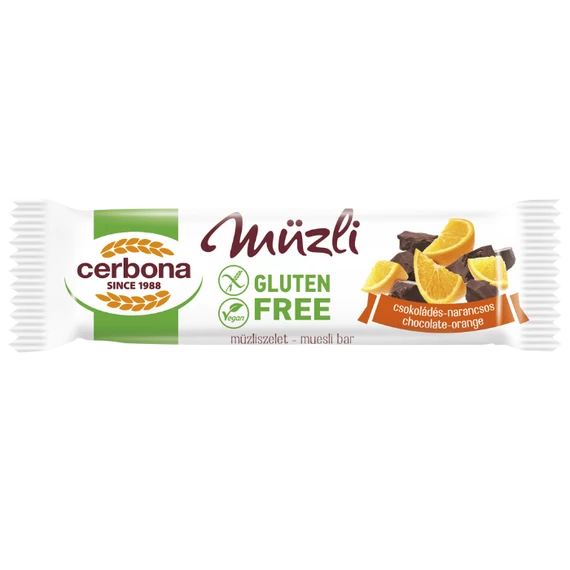 Cerbona Gluténmentes csokoládés-narancsos müzliszelet