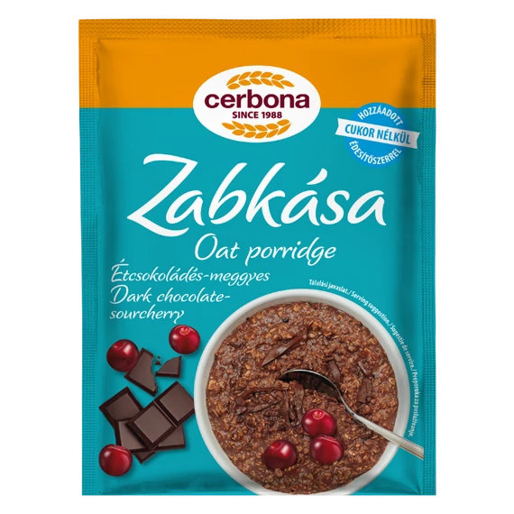 Cerbona étcsokoládés-meggyes cukormentes zabkása 50 g